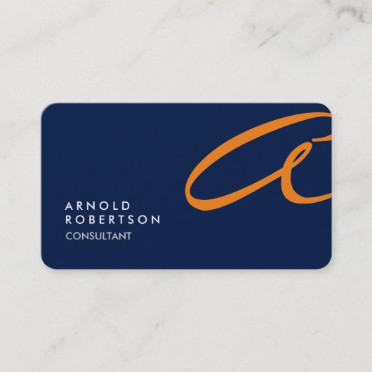 Monogram platina Blauw rendy Visitekaartje aanpass (Voorkant)