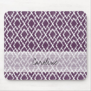 Monogram Plum Paars Tribal Ikat Diamond Pattern Muismat