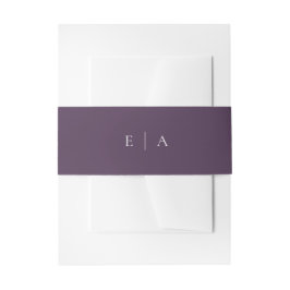 Monogram Plum Paarse Boho Wedding Modern Uitnodigingen Wikkel