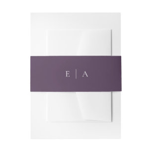 Monogram Plum Paarse Boho Wedding Modern Uitnodigingen Wikkel