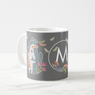 Monogram Podenco Dog en Galgo Cartoon Gray Koffiemok