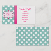 Monogram Polka Dots Visitekaartje (Voorkant / Achterkant)