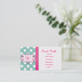 Monogram Polka Dots Visitekaartje (Staand voorkant)