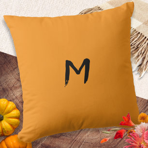 Monogram Pompoen Sinaasappel Thanksgiving Herfst H Kussen
