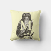 Monogram Prachtige  Ilustratie van de Owl Kussen (Voorkant)