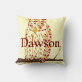 Monogram Prachtige  Ilustratie van de Owl Kussen (Voorkant)