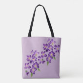 Monogram prachtige Violet Flowers Draagtas (Achterkant)