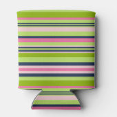 Monogram Preppy Limoen, Roze en Navy Stripe Blikjeskoeler (Achterkant)