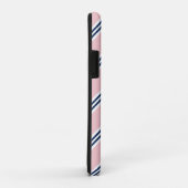Monogram Preppy roze en blauwe strepen Case-Mate iPhone Case (Achterkant/rechts)
