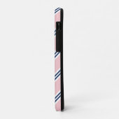 Monogram Preppy roze en blauwe strepen Case-Mate iPhone Case (Achterkant/links)
