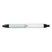 Monogram Pretty Groen Pastel Wit Kleurenblok Zwarte Inkt Pen (Voorkant)