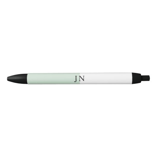 Monogram Pretty Groen Pastel Wit Kleurenblok Zwarte Inkt Pen (Voorkant)