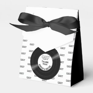 Monogram Print Elegant Vinyl Record Zwart-wit Bedankdoosjes