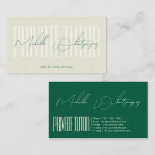 Monogram PRIVATE TUTOR modern script Visitekaartje