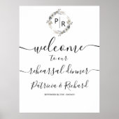 Monogram Probediner Welkom Bord Schuimplaat Poster (Voorkant)