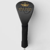 Monogram, procureur bij wet - zwart en goud golfheadcover (Voorkant)
