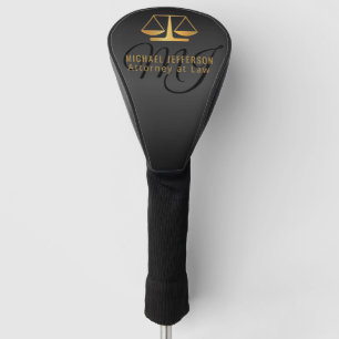 Monogram, procureur bij wet - zwart en goud golfheadcover