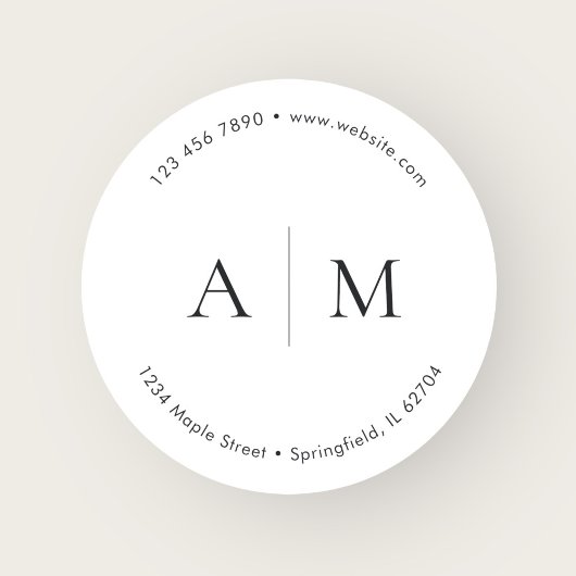 Monogram Product Logo Marketing Wit Ronde Sticker