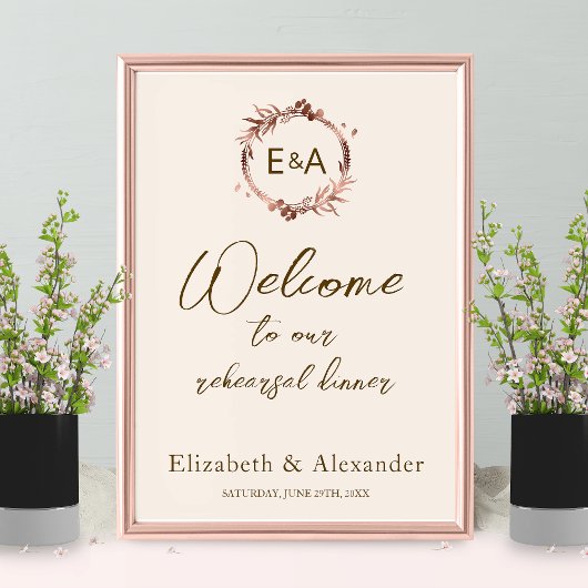 Monogram Proefavond Welcome Sign Schuimplaat  Poster