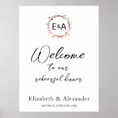 Monogram Proefhuwelijk Diner Welkom Bord Schuimpla Poster (Voorkant)