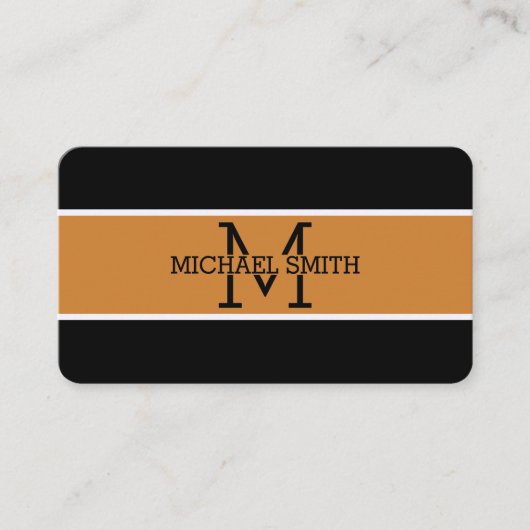 Monogram Professional Bronze Modern Visitekaartje (Voorkant)