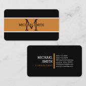 Monogram Professional Bronze Modern Visitekaartje (Voorkant / Achterkant)