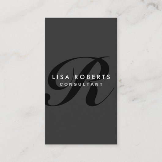 Monogram Professional Elegant Mode Designer Visitekaartje (Voorkant)