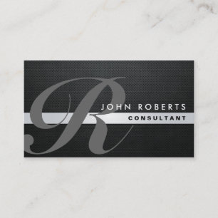 Monogram Professional Elegant Modern Black Visitekaartje