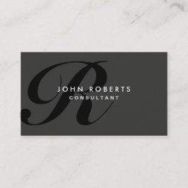 Monogram Professional Elegant Modern Black Visitekaartje