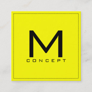 Monogram Professional Elegant Modern Geel Vierkante Visitekaartje