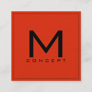 Monogram Professional Elegant modern rood Sinaasap Vierkante Visitekaartje