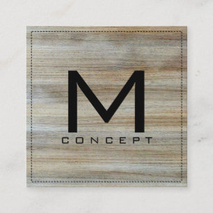 Monogram Professional Elegant Modern Wood #2 Vierkante Visitekaartje