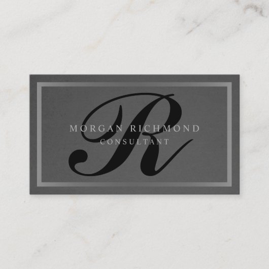 Monogram Professional Gray Silver Visitekaartje (Voorkant)