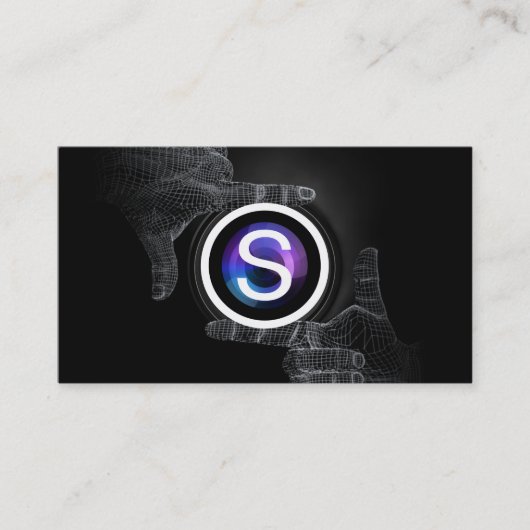 Monogram Professional Hands Lijst Fotografie Visitekaartje (Voorkant)