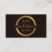 Monogram Professional Luxe Gold Circle Logo Hout Visitekaartje (Voorkant)