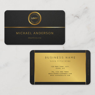 Monogram Professional Luxury Dark Gold Circle Logo Visitekaartje