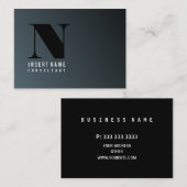 Monogram Professional Modern Cadet Gradiënt Visitekaartje (Voorkant / Achterkant)