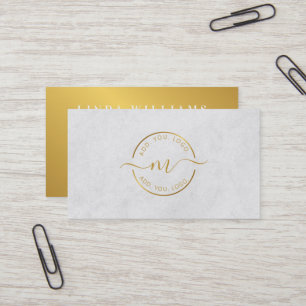 Monogram Professional Modern Golden Circle Logo Visitekaartje