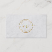 Monogram Professional Modern Golden Circle Logo Visitekaartje (Voorkant)