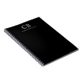 Monogram Professional Plain Minimalist Black Notitieboek (Rechterzijde)
