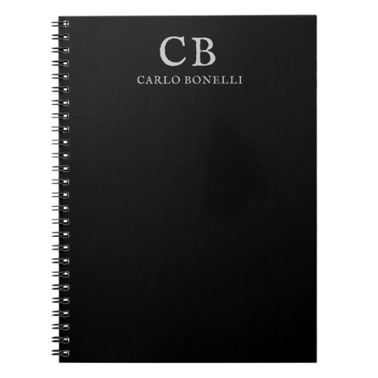 Monogram Professional Plain Minimalist Black Notitieboek (Voorkant)