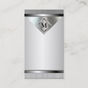 Monogram Professional Silver Metal Visitekaartjes