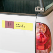 Monogram Professioneel Duidelijk Roos Goudgele Kle Bumpersticker (Op Truck)