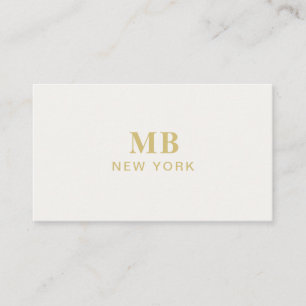 Monogram Professioneel Modern Ivoor Zakelijk Kaart Visitekaartje