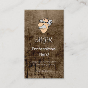 Monogram, Professioneel Nerd, ledereffect Visitekaartje