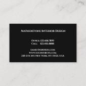 Monogram Professioneel Zwart-wit Modern Visitekaartje (Achterkant)