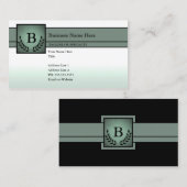 monogram professionele (olijfgroen) visitekaartje (Voorkant / Achterkant)