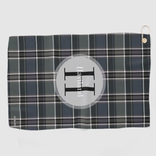 Monogram Pset Golf Towel met naam en Initiaal Golfhanddoek (Horizontaal)