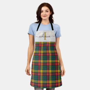 Monogram Pset Tartan Green Red Feestdagen voor ker Schort