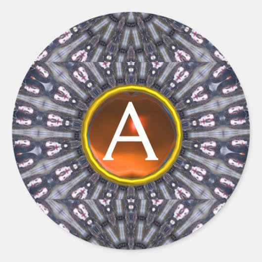 Monogram PSYCHEDELIC KALEIDOSCOPE/MYSTISCHE MEMORI Ronde Sticker (Voorkant)